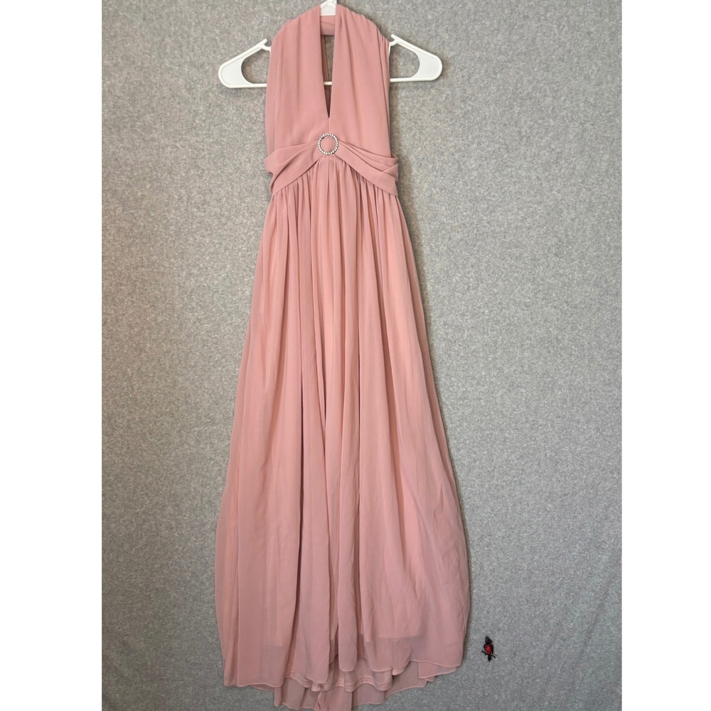 SHEIN Women's Medium 6 Maxi‎ Dress Pink Halter Evening Formal Cocktail Wedding